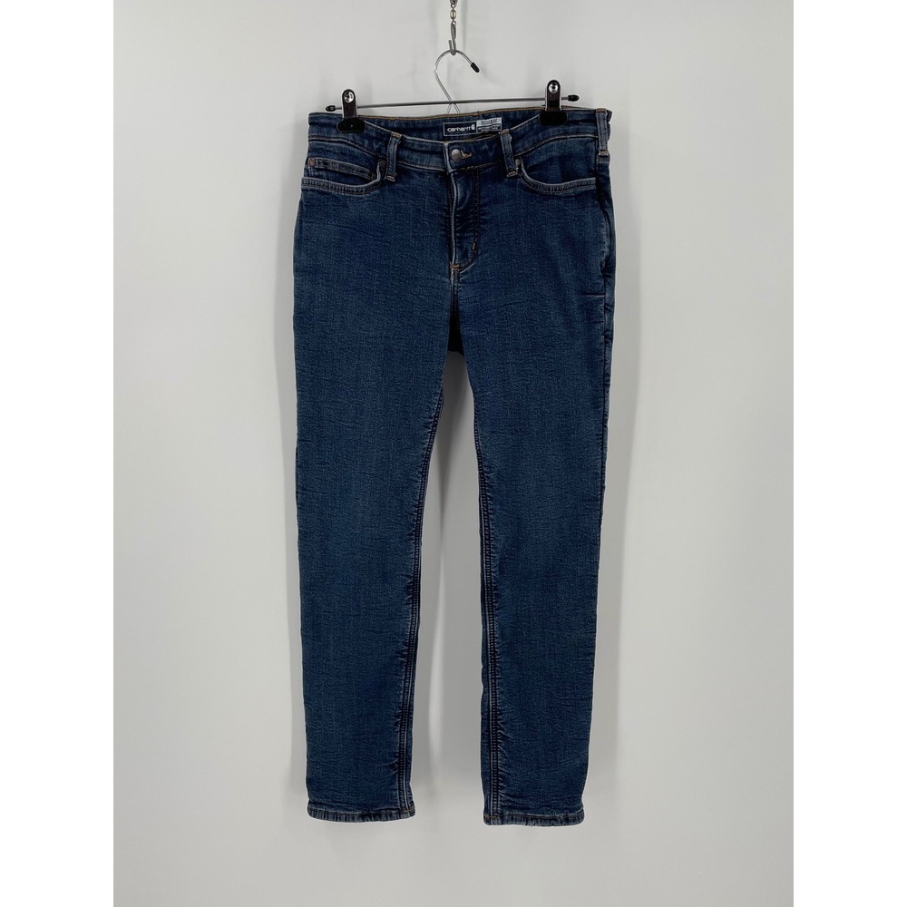 Carhartt Fleece Lined Jeans Womens 10 Short Relaxed Fit BD5673